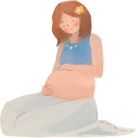 Painted Handdrawn Flower Mom
